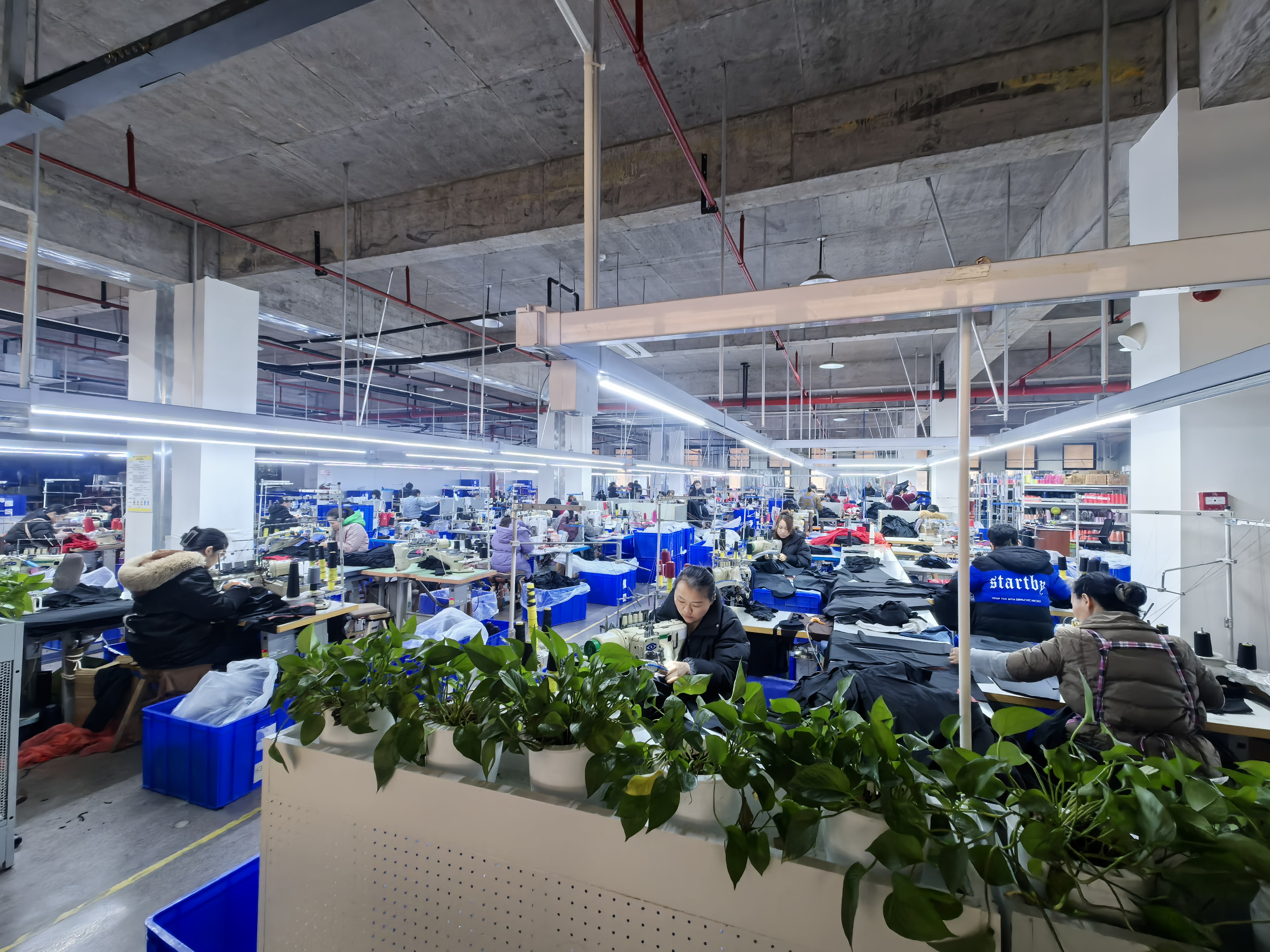Garment production floor