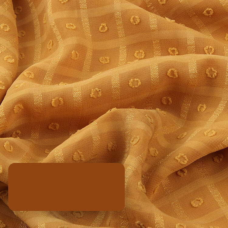Plaid Jacquard Women's Polyester Chiffon Fabric for Women's Wear Whole