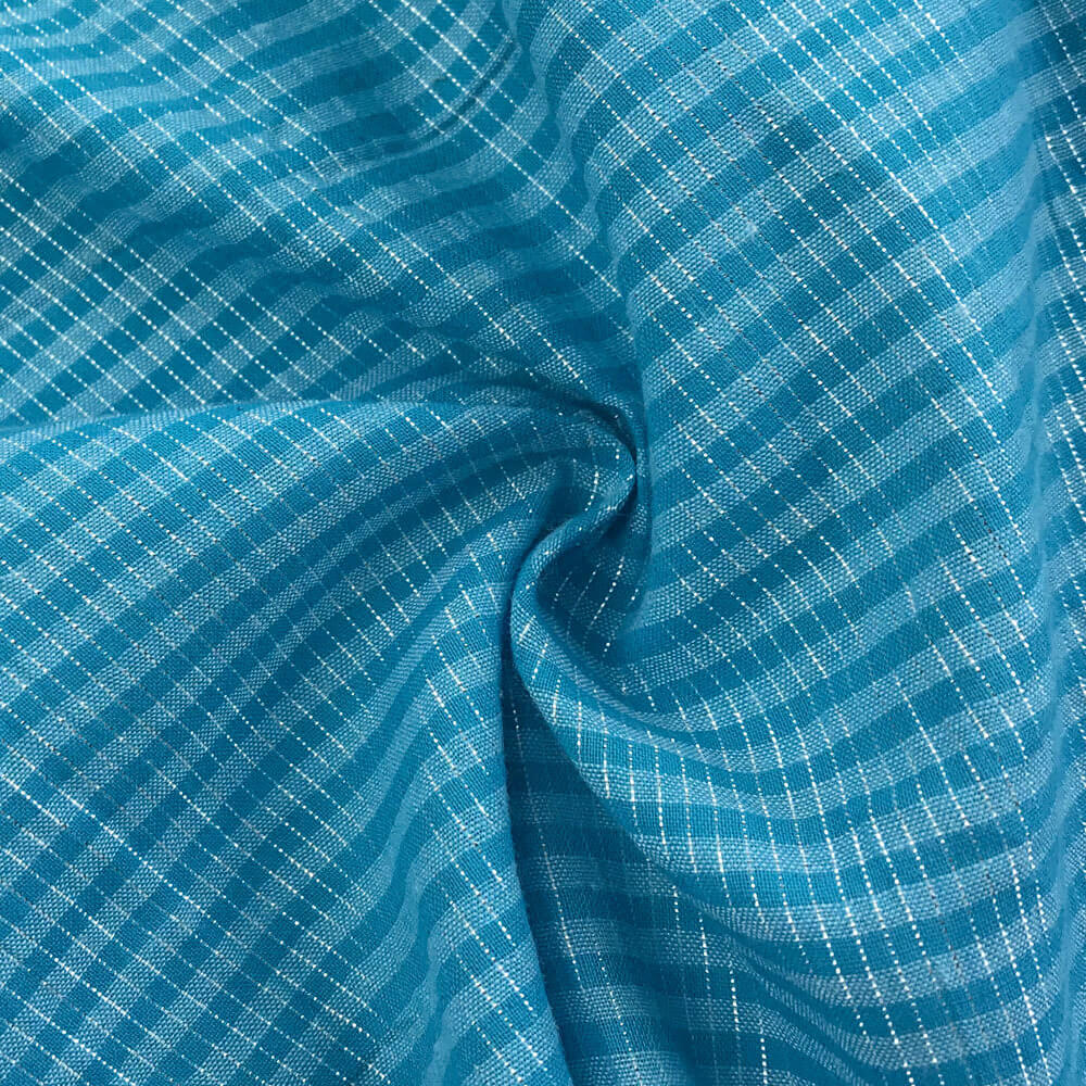 Lurex Stripe Yarn Dyed 100% Cotton Woven Chiffon Fabric for Women's We