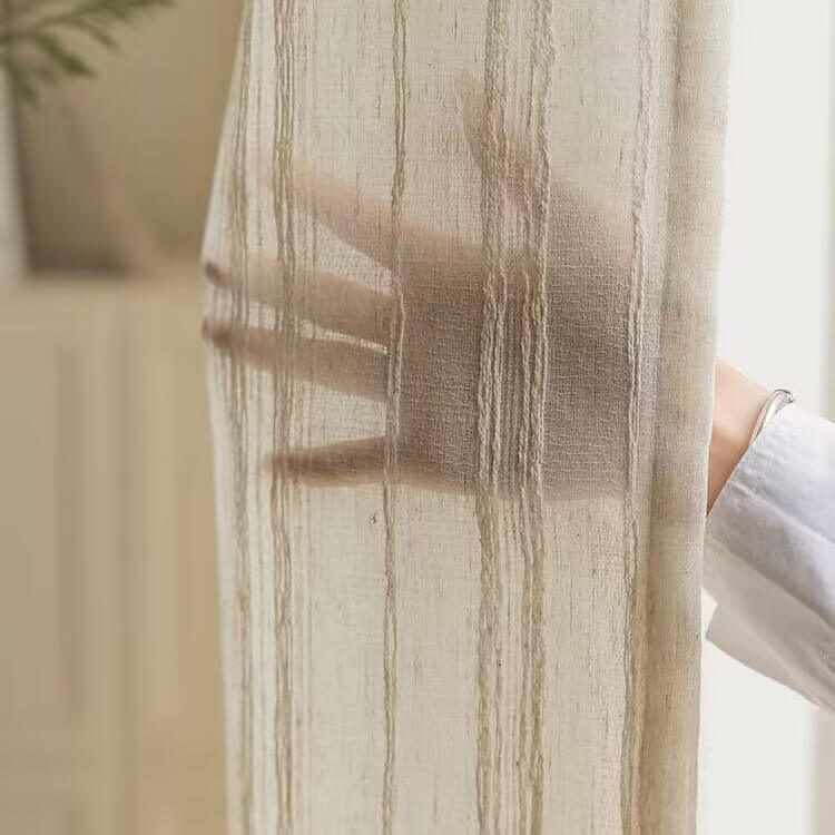 Stripe Vintage Minimalist Linen Woven Fabric Wholesale Supplier