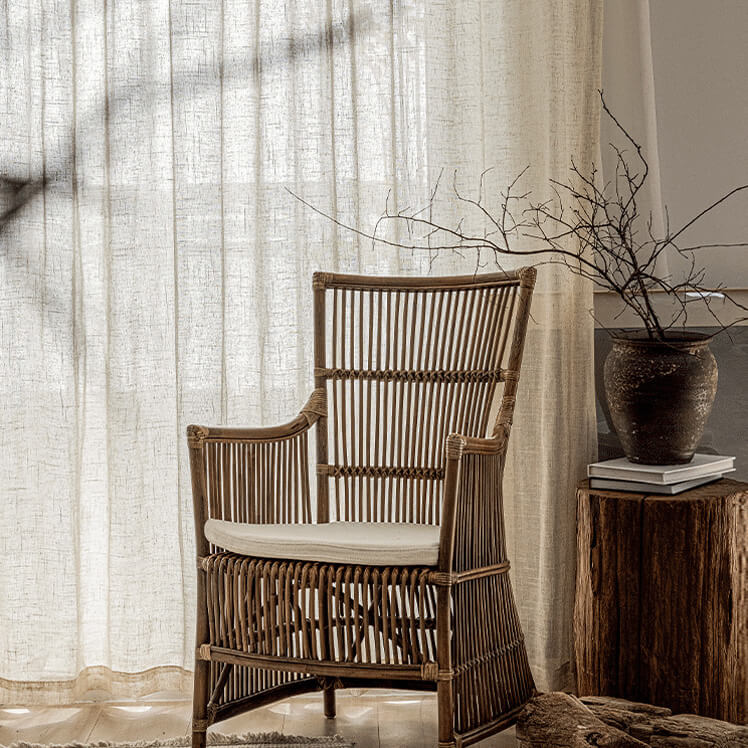 Minimalist Nordic Curtain Linen Woven Fabric Wholesale Supplier