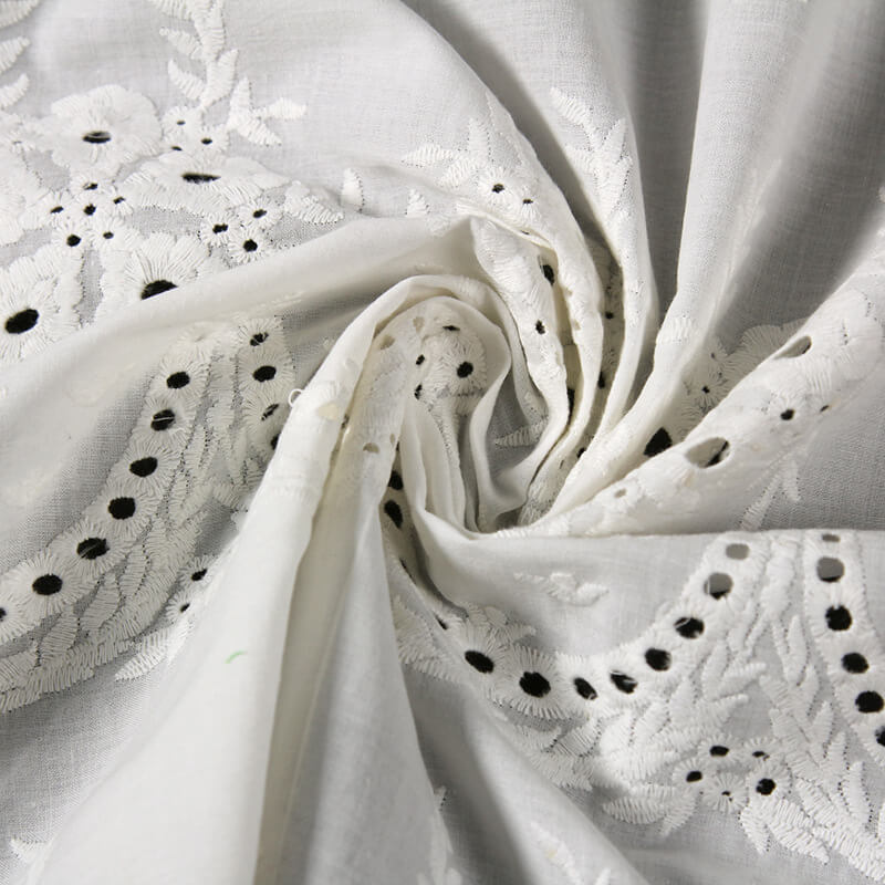 Embroidered Fabric Placement Floral Cutwork 100% Cotton for Women's We