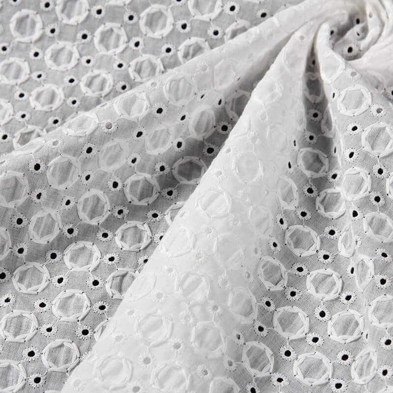 Cutwork Dress 100% Cotton Embroidered Fabric for Women's Wear Wholesal