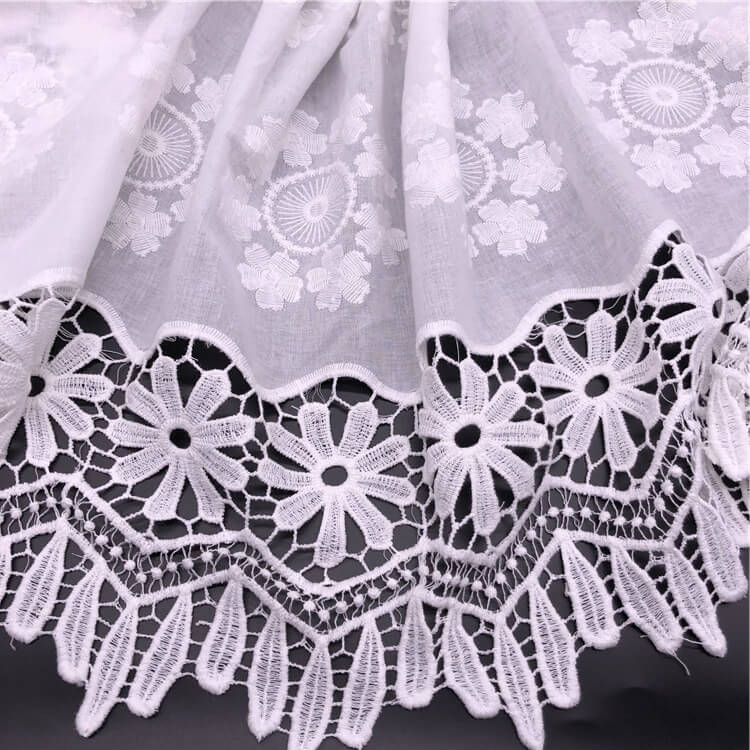 Water Soluble Lace Dress Water Soluble 100% Cotton Embroidered Fabric