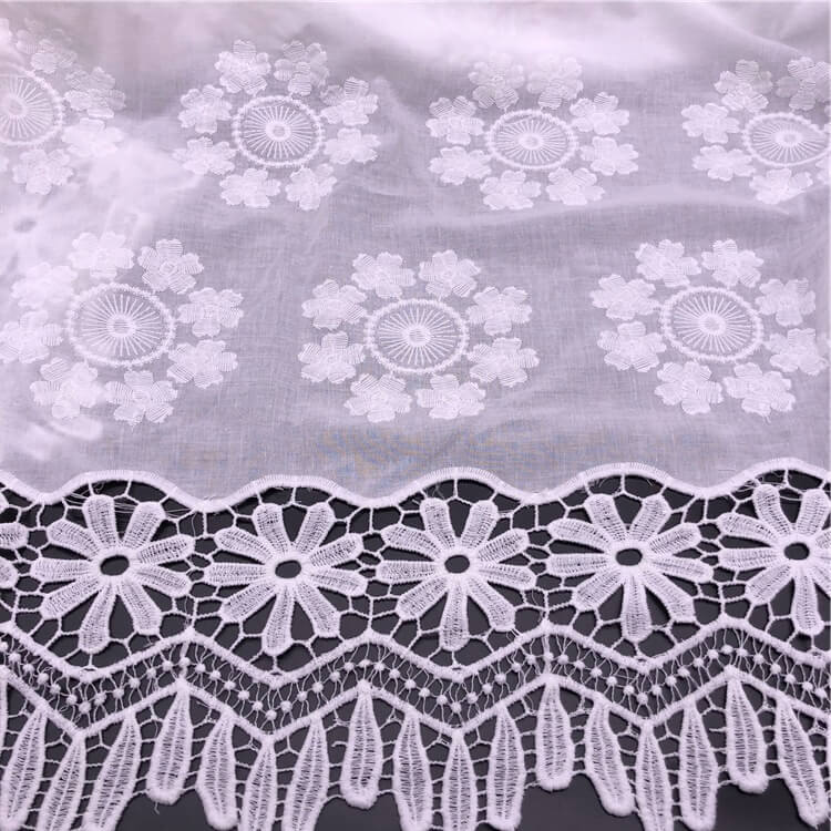 Water Soluble Lace Dress Water Soluble 100% Cotton Embroidered Fabric