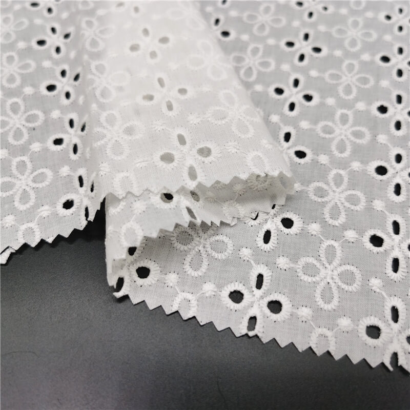 Cutwork Women's 100% Cotton Embroidered Fabric for Women's Wear Wholes