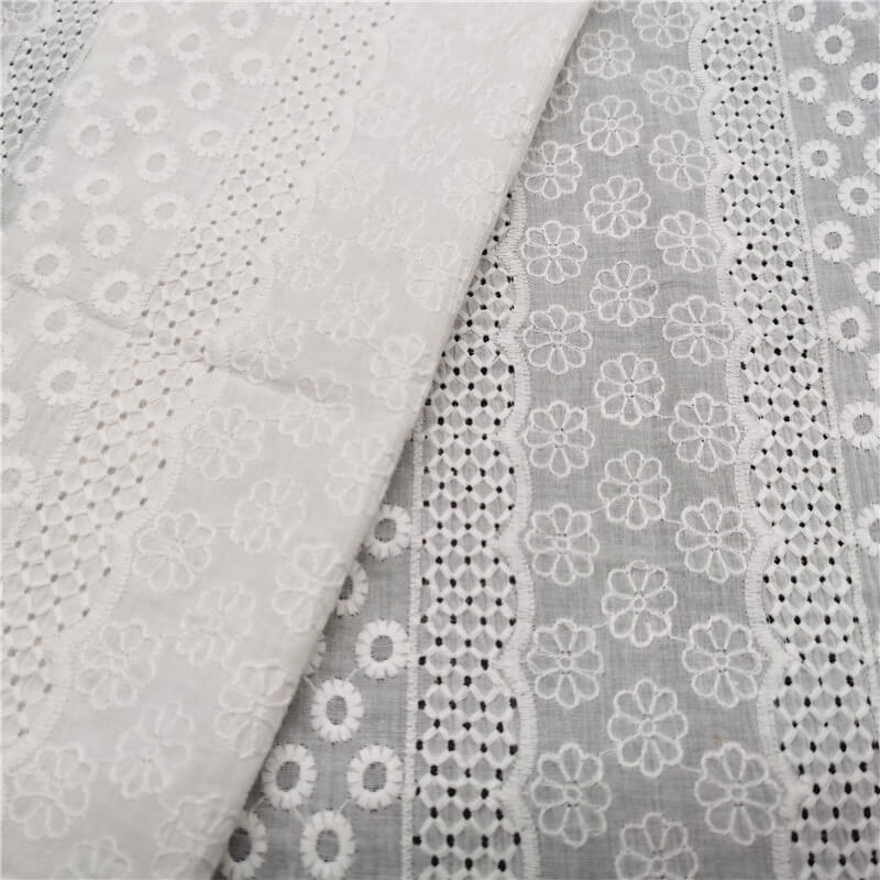 Cutwork Women's 100% Cotton Embroidered Fabric for Women's Wear Wholes