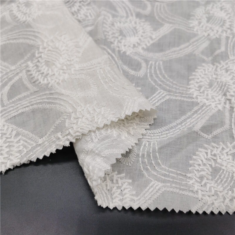 Cutwork Women's 100% Cotton Embroidered Fabric for Women's Wear Wholes