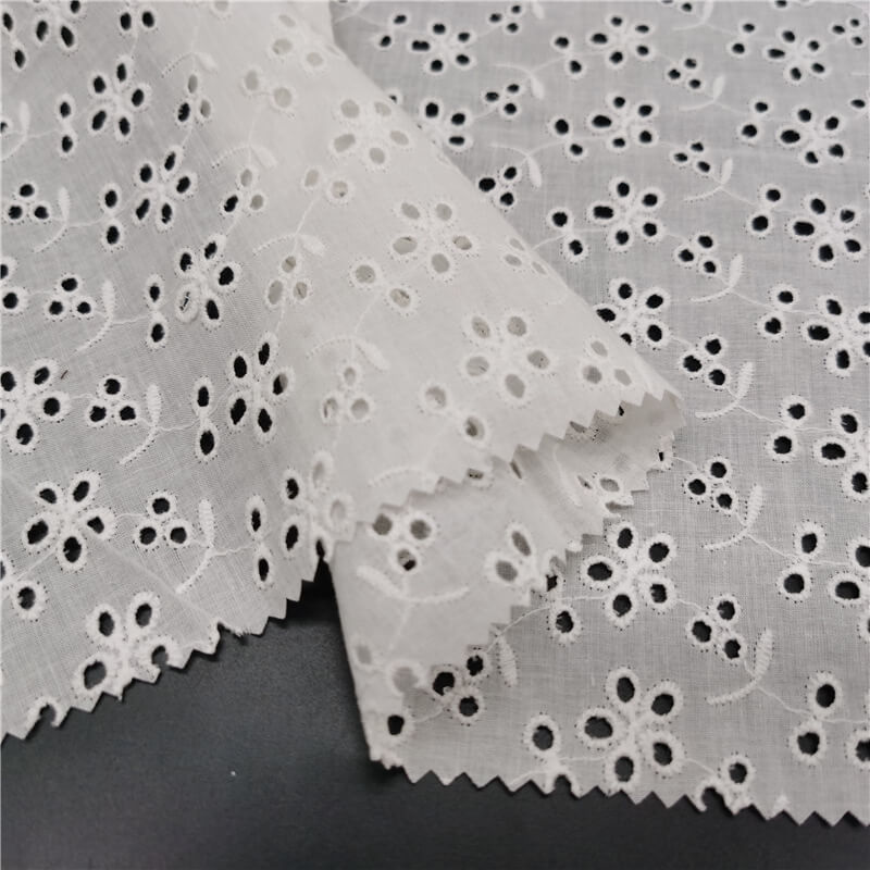 Cutwork Women's 100% Cotton Embroidered Fabric for Women's Wear Wholes