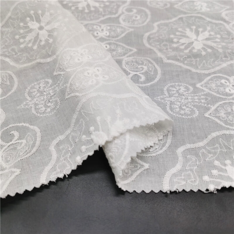 Cutwork Women's 100% Cotton Embroidered Fabric for Women's Wear Wholes