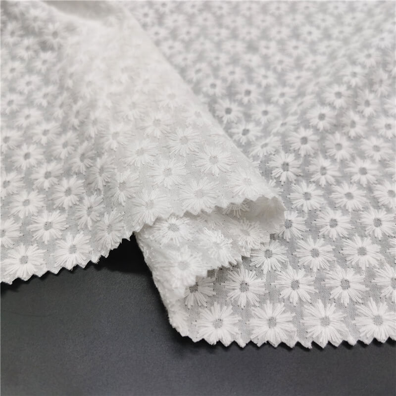 Cutwork Women's 100% Cotton Embroidered Fabric for Women's Wear Wholes
