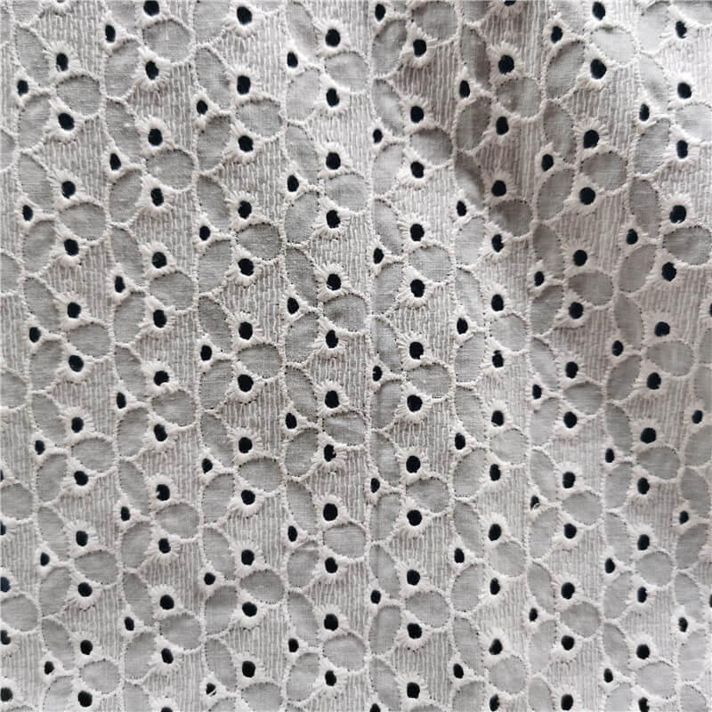 Water Soluble Lace Embroidered Fabric Eyelet 100% Cotton for Women's W