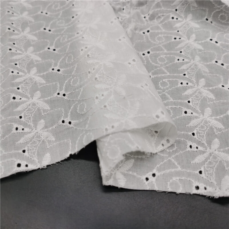 Cutwork Women's 100% Cotton Embroidered Fabric for Women's Wear Wholes
