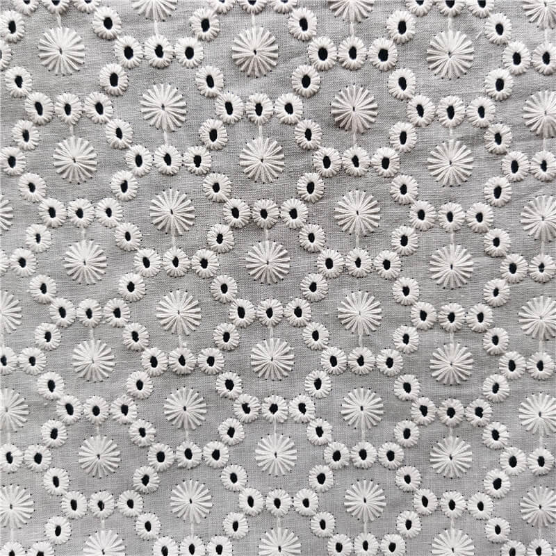 Cutwork Women's 100% Cotton Embroidered Fabric for Women's Wear Wholes