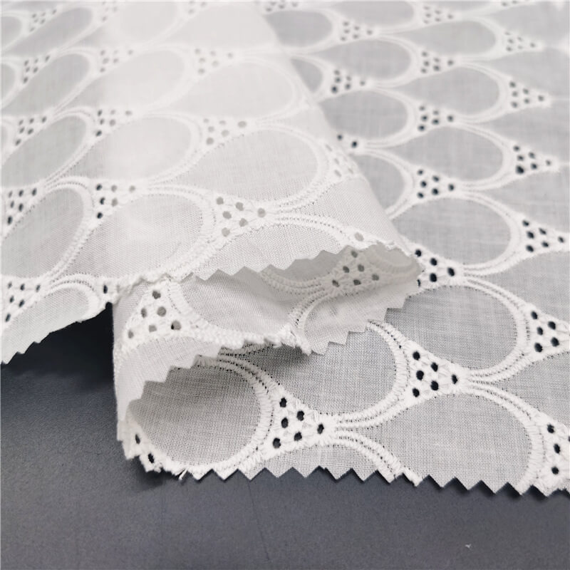 Cutwork Women's 100% Cotton Embroidered Fabric for Women's Wear Wholes