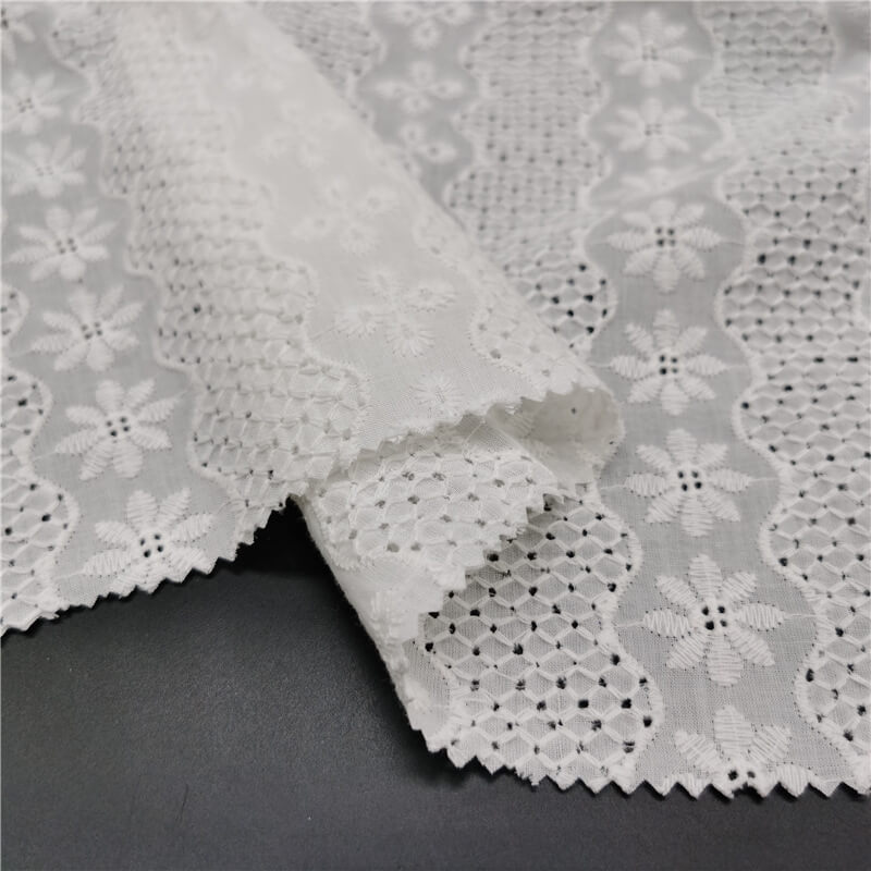 Embroidered Fabric Cutwork Women's 100% Cotton for Women's Wear Wholes