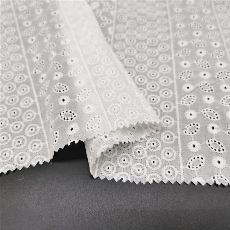 Cutwork Women's 100% Cotton Embroidered Fabric for Women's Wear Wholes