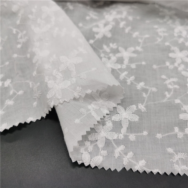 Cutwork Women's 100% Cotton Embroidered Fabric for Women's Wear Wholes