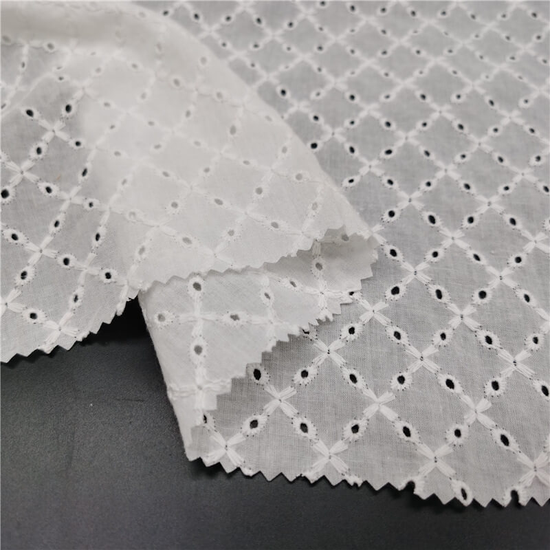 Cutwork Women's 100% Cotton Embroidered Fabric for Women's Wear Wholes