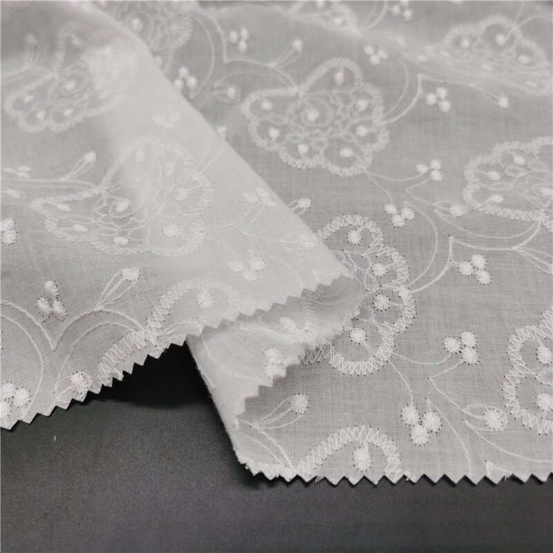 Cutwork Women's 100% Cotton Embroidered Fabric for Women's Wear Wholes