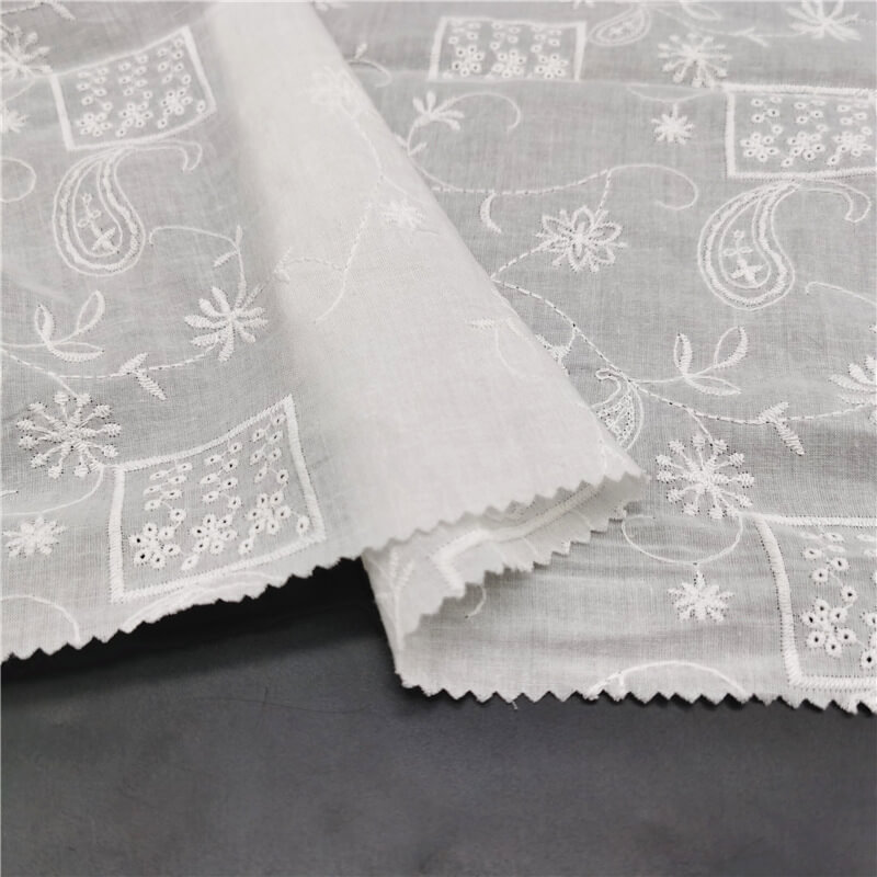 Cutwork Women's 100% Cotton Embroidered Fabric for Women's Wear Wholes