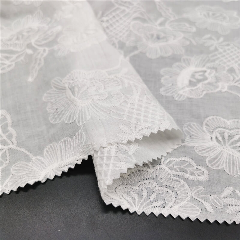 Cutwork Women's 100% Cotton Embroidered Fabric for Women's Wear Wholes
