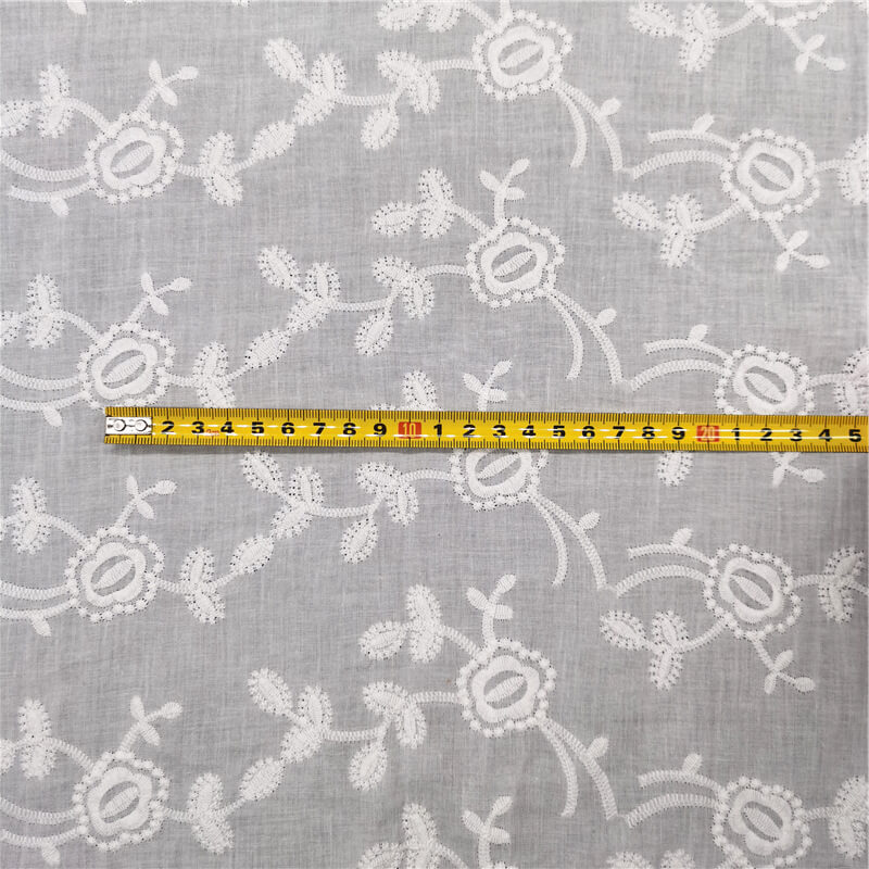 Cutwork Women's 100% Cotton Embroidered Fabric for Women's Wear Wholes