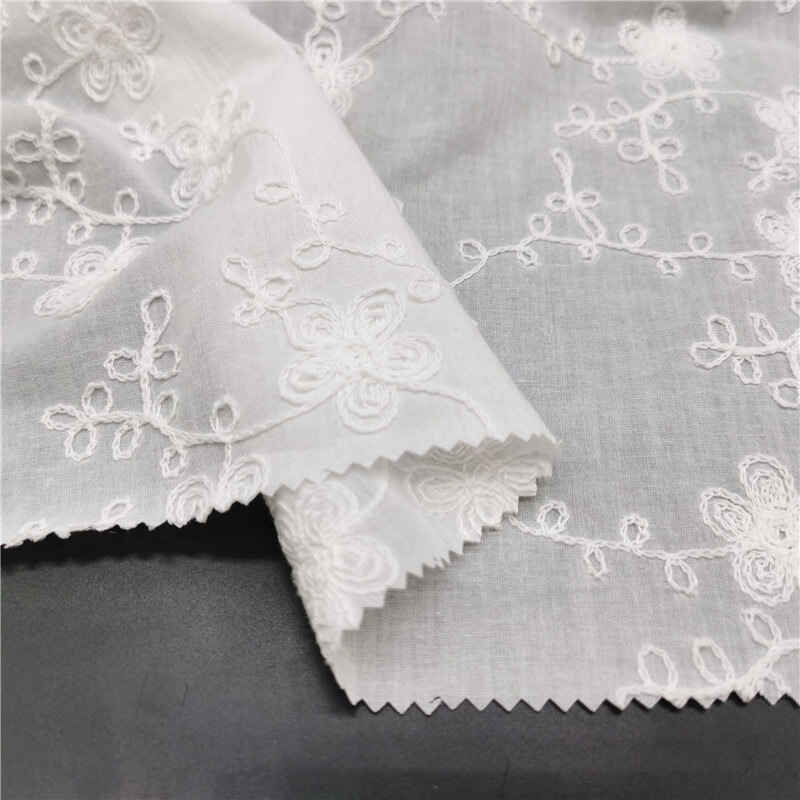Cutwork Women's 100% Cotton Embroidered Fabric for Women's Wear Wholes