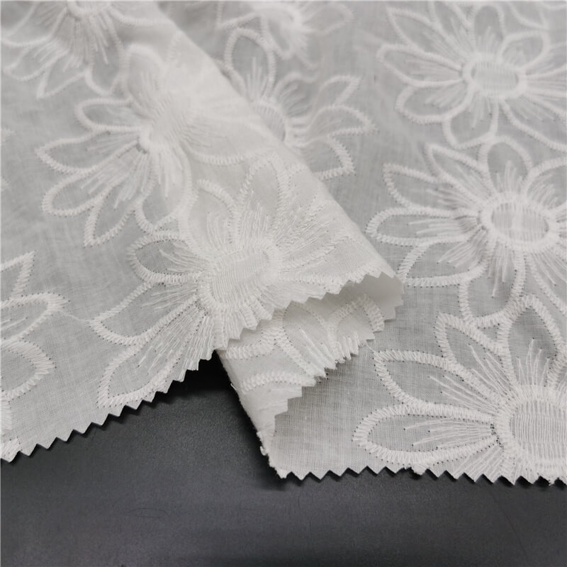 Cutwork Women's 100% Cotton Embroidered Fabric for Women's Wear Wholes