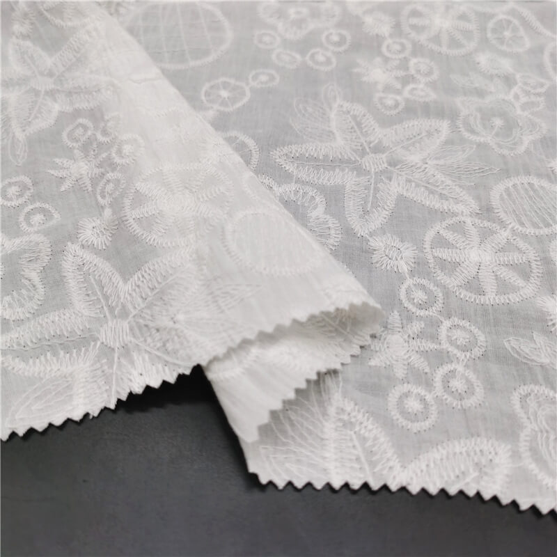 Cutwork Women's 100% Cotton Embroidered Fabric for Women's Wear Wholes