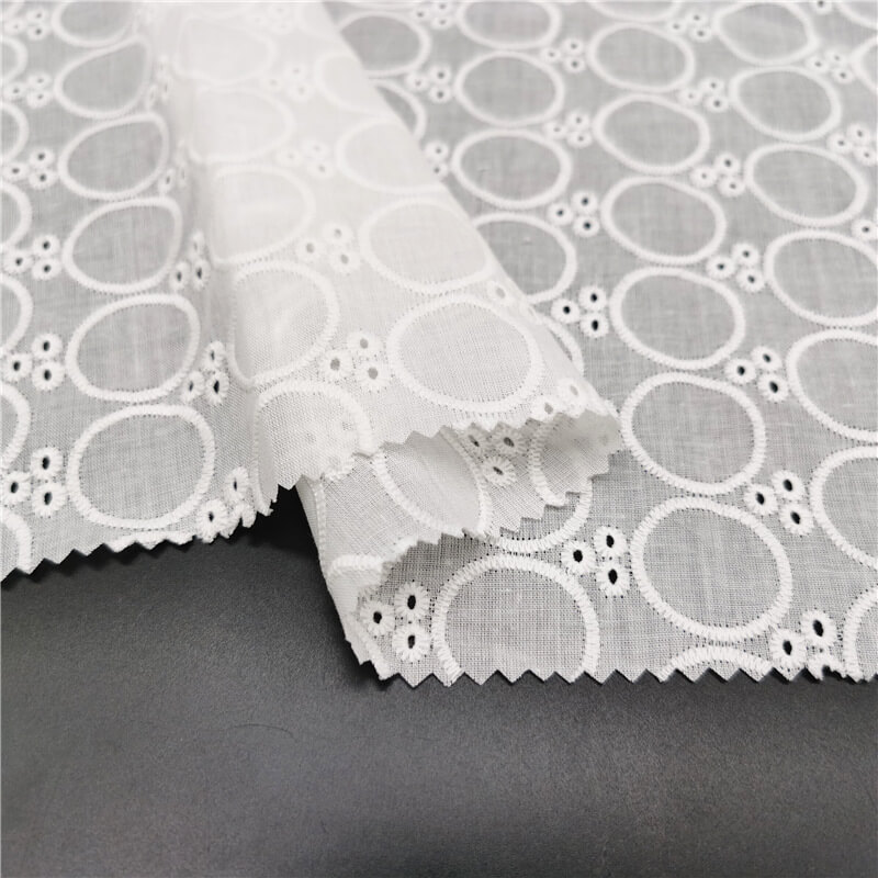 Cutwork Women's 100% Cotton Embroidered Fabric for Women's Wear Wholes