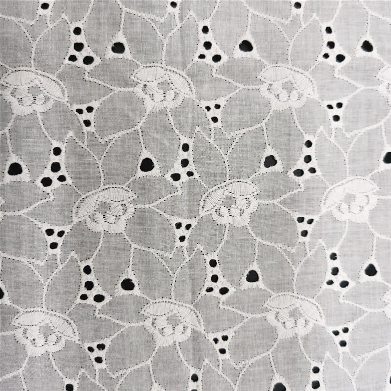Cutwork Women's 100% Cotton Embroidered Fabric for Women's Wear Wholes