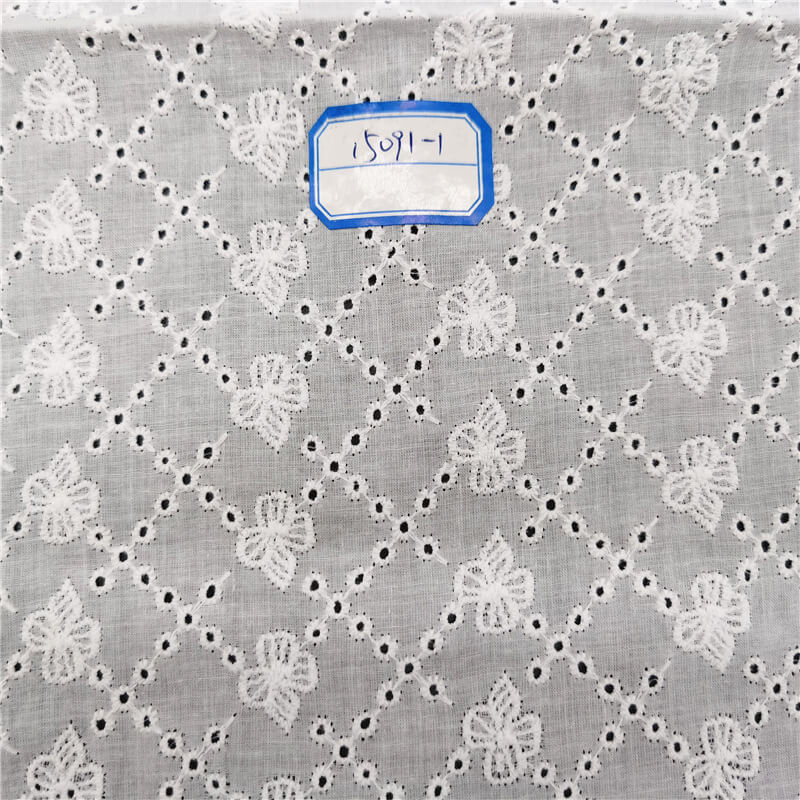 Water Soluble Lace Embroidered Fabric Cutwork 100% Cotton for Women's