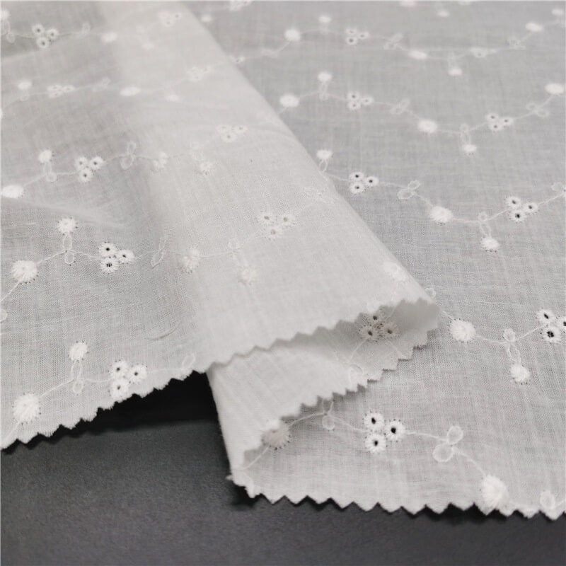 Cutwork Women's 100% Cotton Embroidered Fabric for Women's Wear Wholes