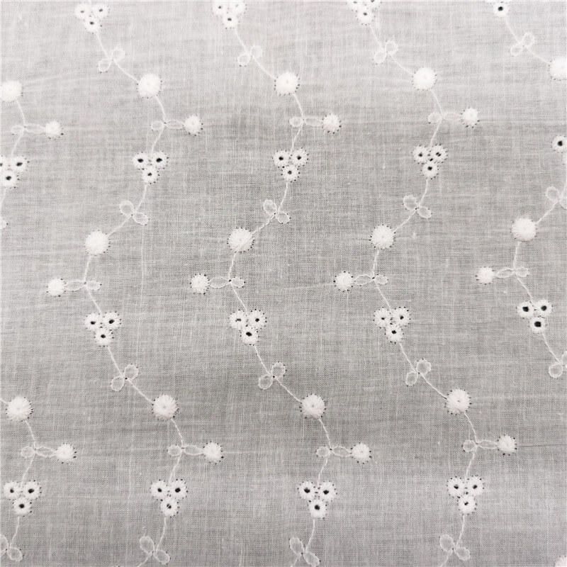 Cutwork Women's 100% Cotton Embroidered Fabric for Women's Wear Wholes