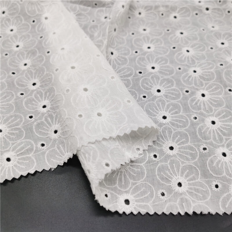Cutwork Women's 100% Cotton Embroidered Fabric for Women's Wear Wholes