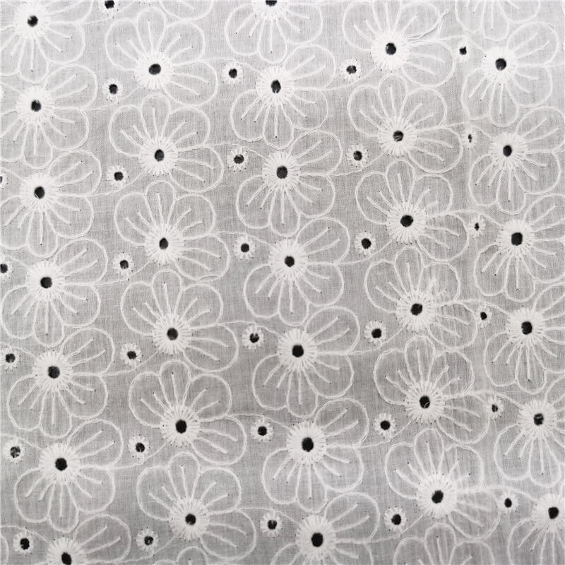 Cutwork Women's 100% Cotton Embroidered Fabric for Women's Wear Wholes