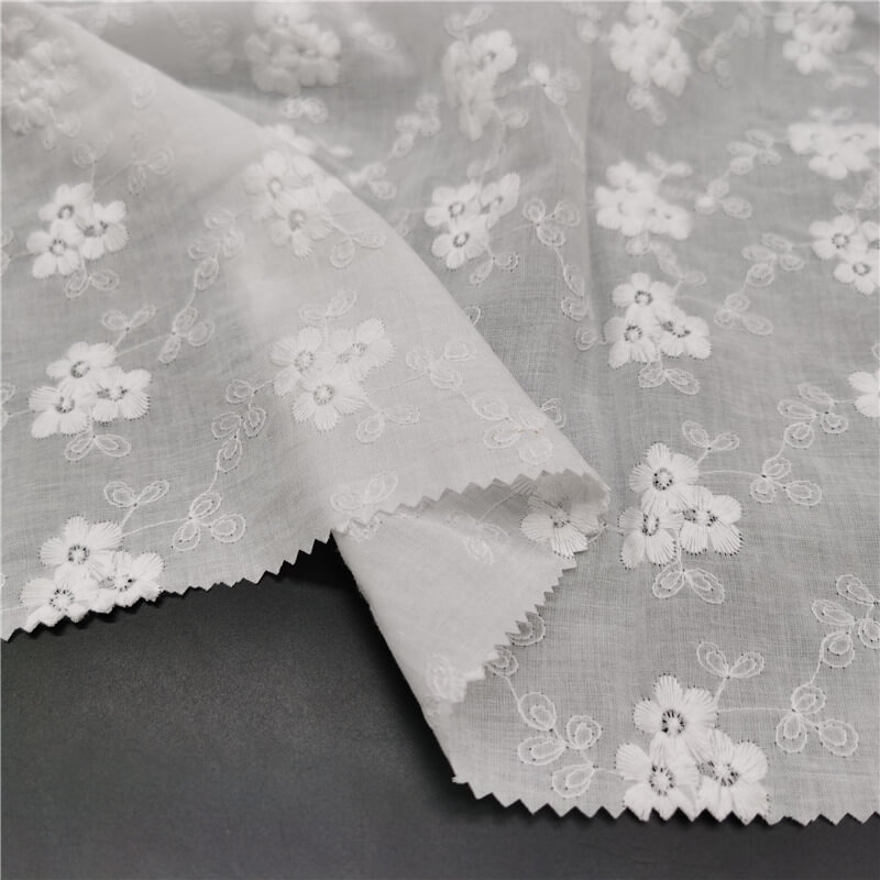 Cutwork Women's 100% Cotton Embroidered Fabric for Women's Wear Wholes
