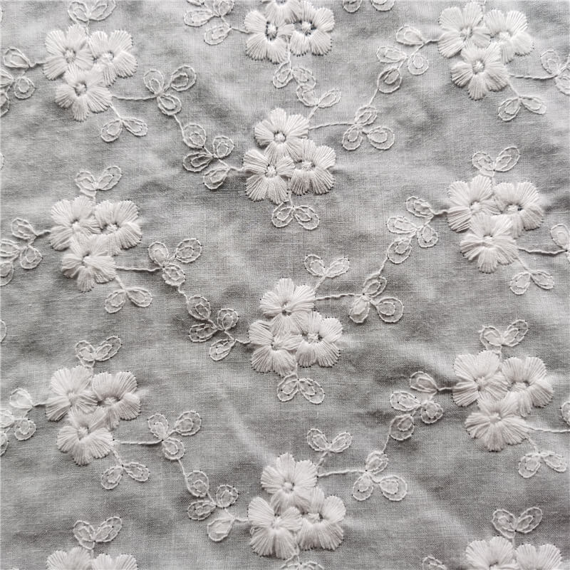 Cutwork Women's 100% Cotton Embroidered Fabric for Women's Wear Wholes