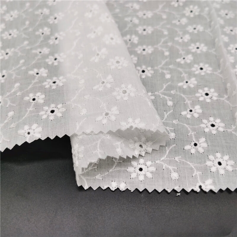 Cutwork Women's 100% Cotton Embroidered Fabric for Women's Wear Wholes