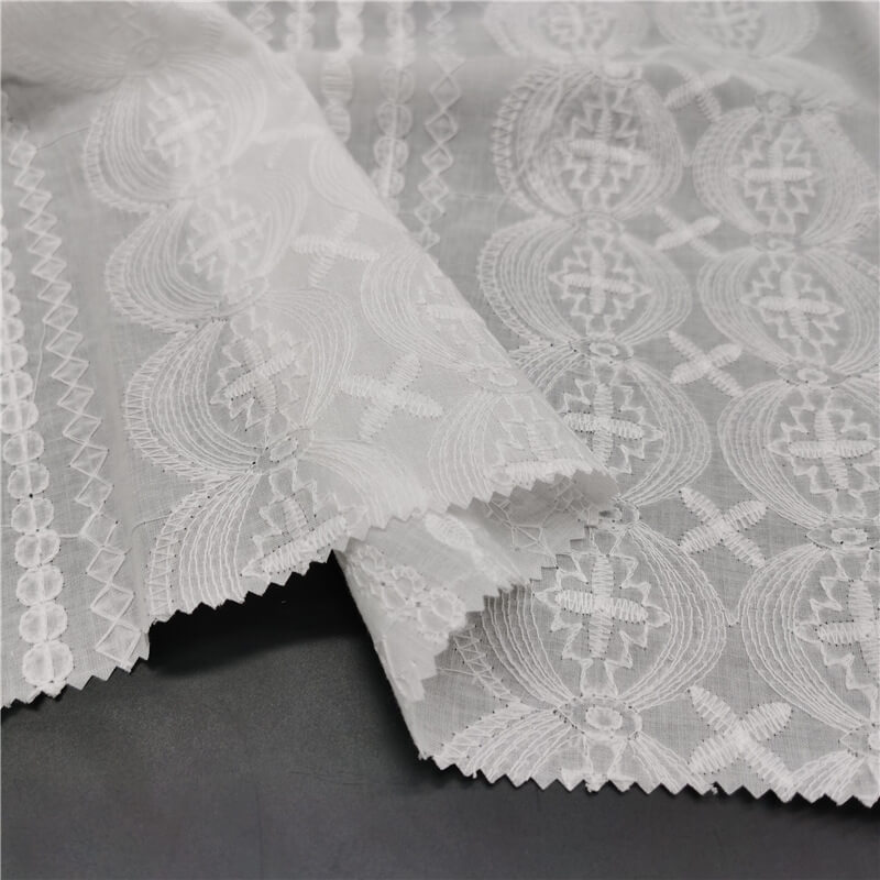 Cutwork Women's 100% Cotton Embroidered Fabric for Women's Wear Wholes