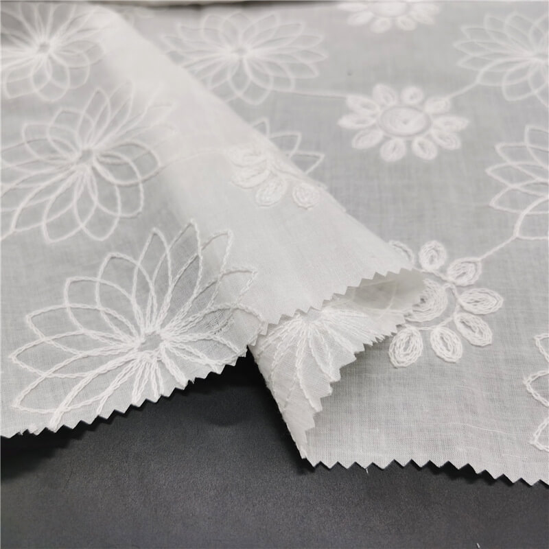 Cutwork Women's 100% Cotton Embroidered Fabric for Women's Wear Wholes