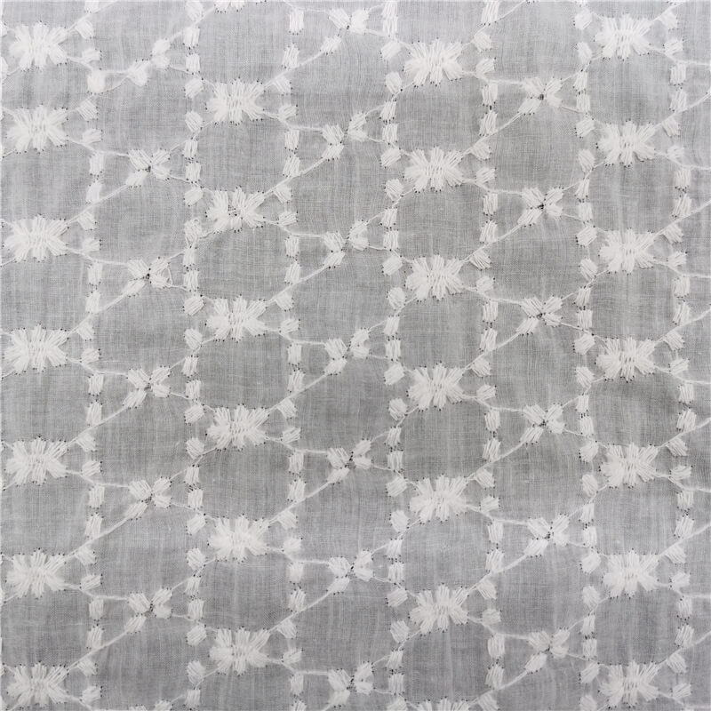 Cutwork Women's 100% Cotton Embroidered Fabric for Women's Wear Wholes