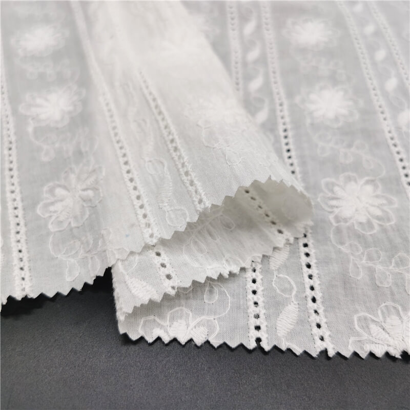 Cutwork Women's 100% Cotton Embroidered Fabric for Women's Wear Wholes