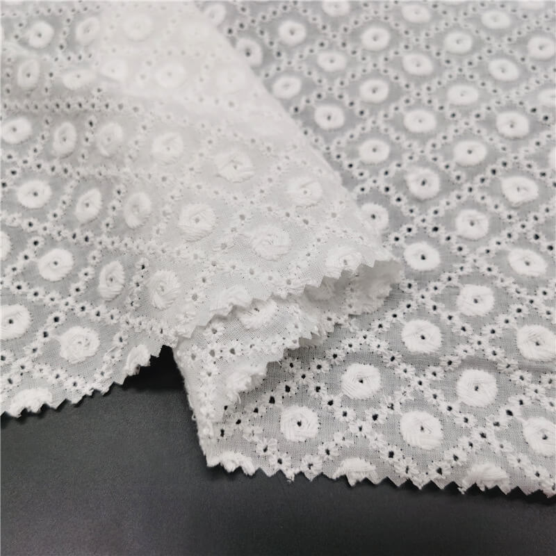Cutwork Women's 100% Cotton Embroidered Fabric for Women's Wear Wholes