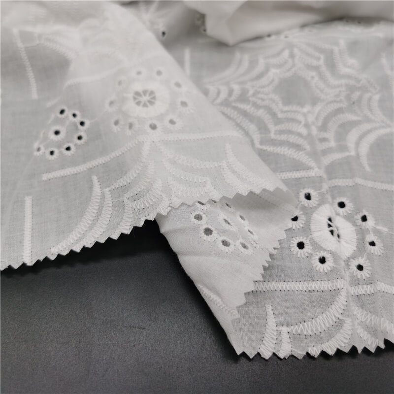 Cutwork Women's 100% Cotton Embroidered Fabric for Women's Wear Wholes