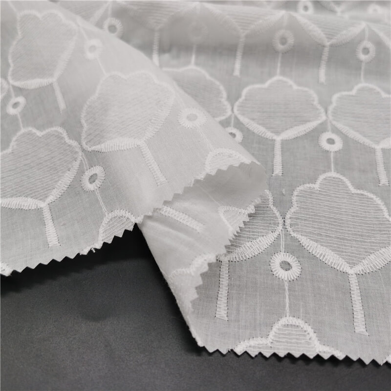 Cutwork Women's 100% Cotton Embroidered Fabric for Women's Wear Wholes