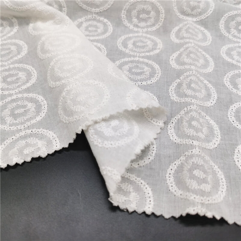 Cutwork Women's 100% Cotton Embroidered Fabric for Women's Wear Wholes