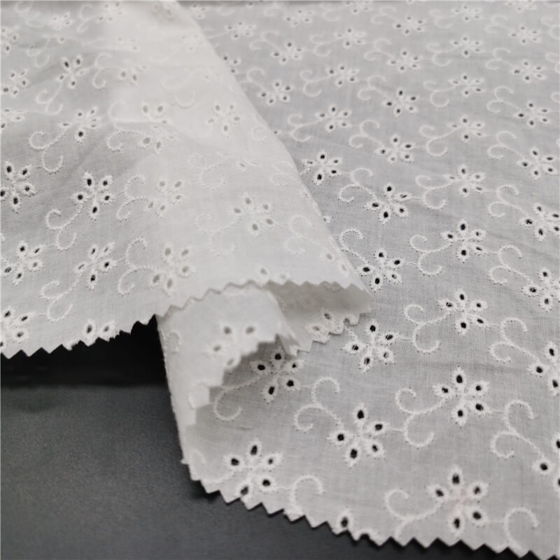 Water Soluble Lace Embroidered Fabric Eyelet 100% Cotton for Women's W