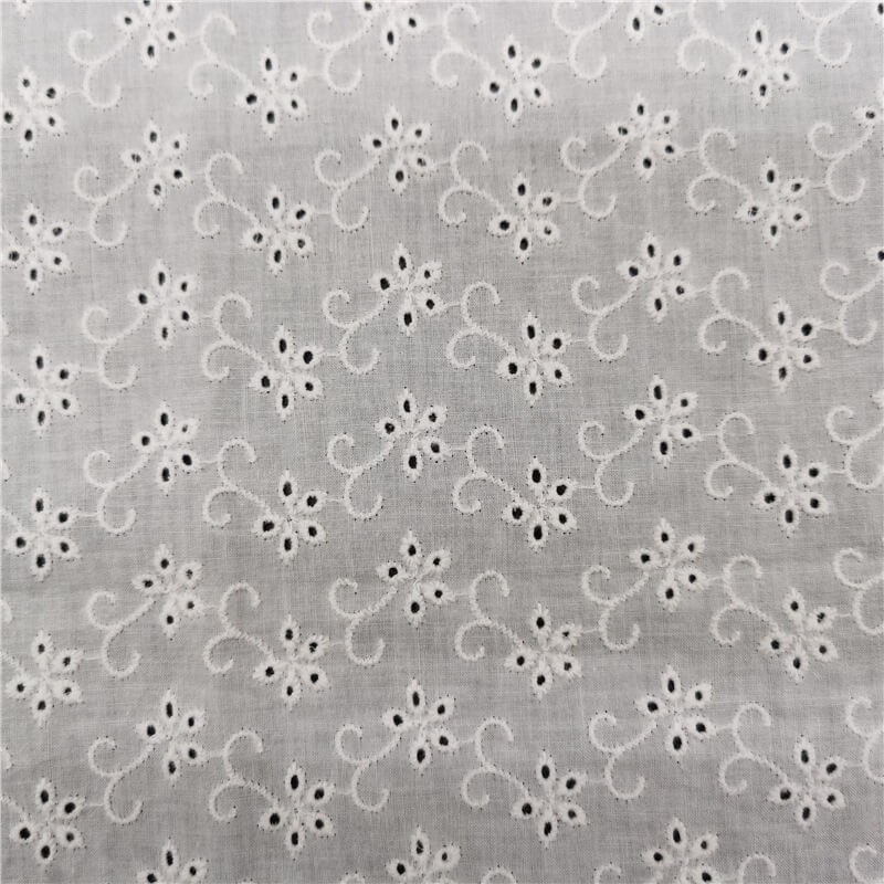 Water Soluble Lace Embroidered Fabric Eyelet 100% Cotton for Women's W